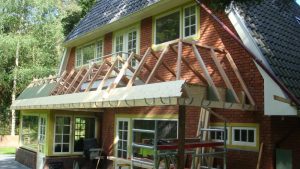 Veranda lood met glas gecombineerd